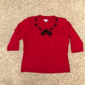 Red Quarter-Length Sweater